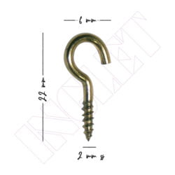 PARAFUSO COM OLHAL ABERTO LATONADO