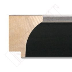 METRO MOLDURA PRETO-PRATA, 48 x 39 mm