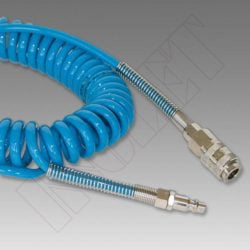 ESPIRAL AZUL POLIURETANO CON TERMINALES, 4 m